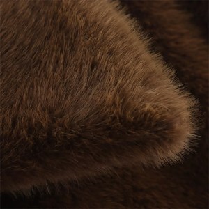 women's chocolate mocha faux fur short jacket – retro turn down collar, pockets, cropped straight blazer Women's Chocolate Mocha Faux Fur Short Jacket – Retro Turn-Down Collar, Pockets, Cropped Straight Blazer 4