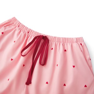 women's pink heart loungewear shortsleeve sleepwear set Women's Pink Heart Loungewear Shortsleeve Sleepwear Set 4