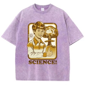 Science Print Women's Washed T-Shirt – Soft, Breathable Cotton Tee for Summer Street Fashion 2
