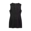 Black Women's Sleeveless Denim Dress – Mini Dress 1