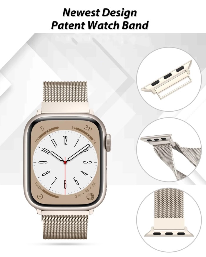 Milanese Loop Band for Apple Watch – Stainless Steel Strap (38–49mm) Series 3–10, SE, Ultra 2 1