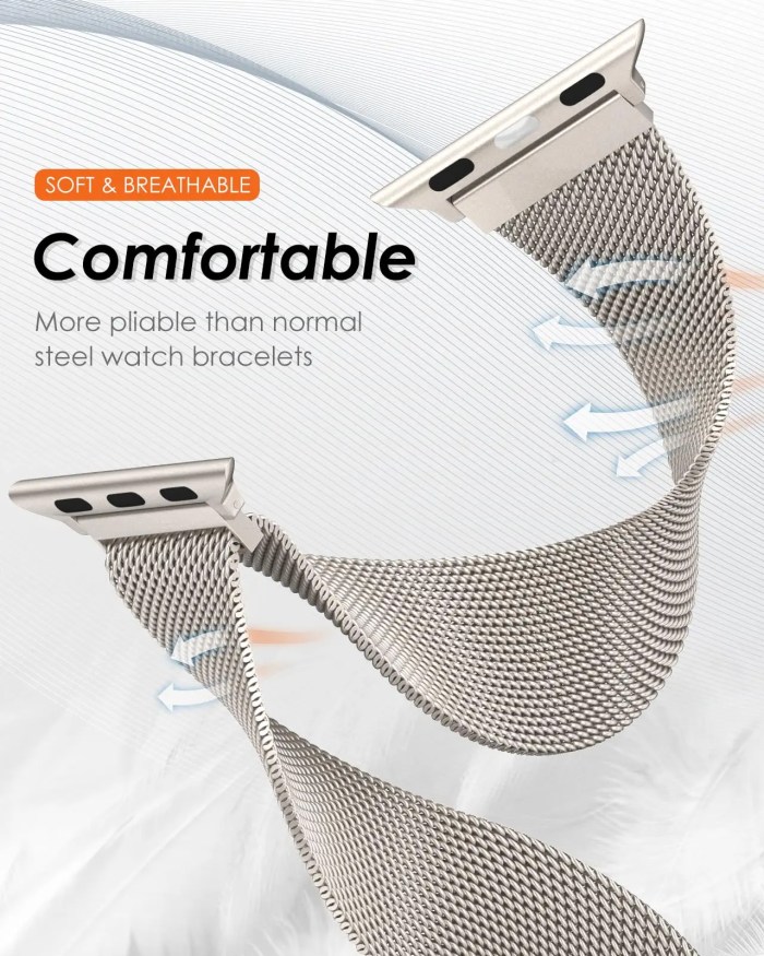 Milanese Loop Band for Apple Watch – Stainless Steel Strap (38–49mm) Series 3–10, SE, Ultra 2 2