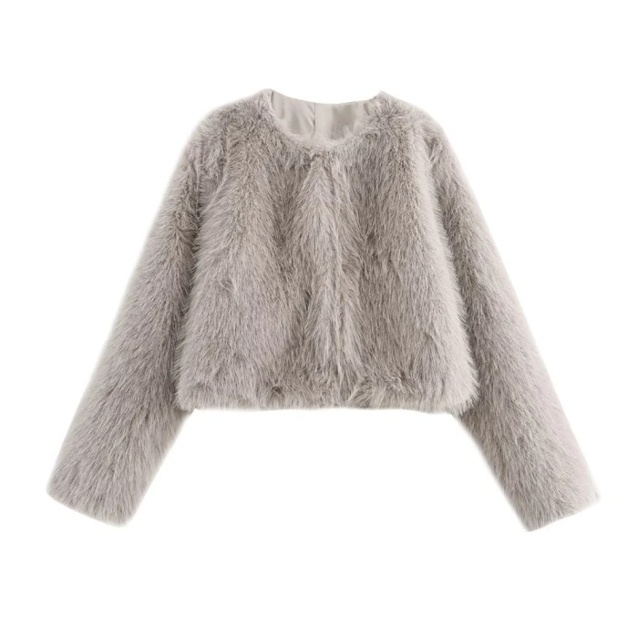 zach ailsa women's winter new collection solid color premium texture solid color round neck long sleeve fury coat fury jacket Zach Ailsa Women's Winter New Collection Solid Color Premium Texture Solid Color Round Neck Long Sleeve Fury Coat Fury Jacket 1