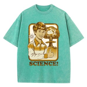 Science Print Women's Washed T-Shirt – Soft, Breathable Cotton Tee for Summer Street Fashion 6