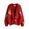 loose knitted sweater – long sleeve embroidered v neck open front cardigan, Loose Knitted Sweater – Long Sleeve Embroidered V-Neck Open Front Cardigan, 3