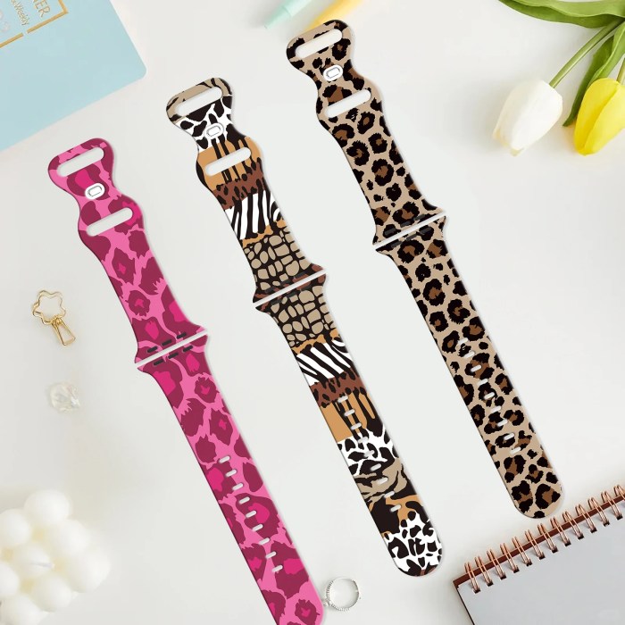 Leopard Print Silicone Strap for Apple Watch – (41–49mm) Series 7–10, iWatch Band 2