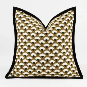 Yellow Shell Pillows Luxury Retro Cushion Case 30x50 45x45 50x50 Jacquard Decorative Pillow Cover For Sofa Chair Home Decoration