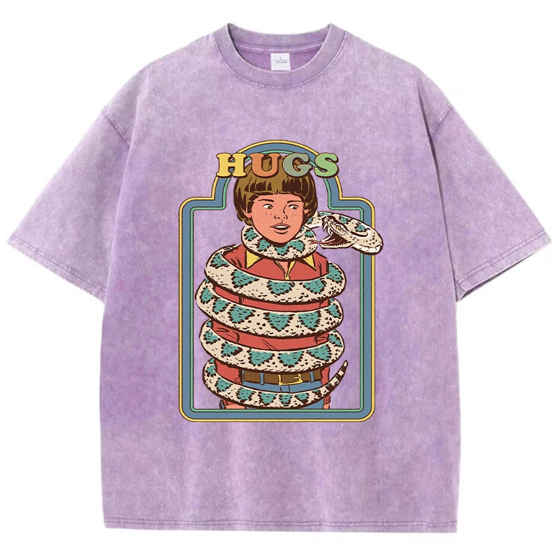 Entangled by Snakes Print Women's T-Shirt – Hip Hop Style, Breathable Washed Casual Tee for Streetwear & Summer Fashion 2