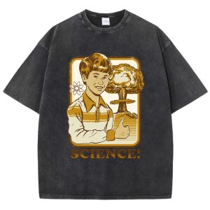 Science Print Women's Washed T-Shirt – Soft, Breathable Cotton Tee for Summer Street Fashion 5