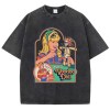 voodoo print distressed washed t shirt – breathable summer tee for casual street fashion Voodoo Print Distressed Washed T-Shirt – Breathable Summer Tee for Casual Street Fashion