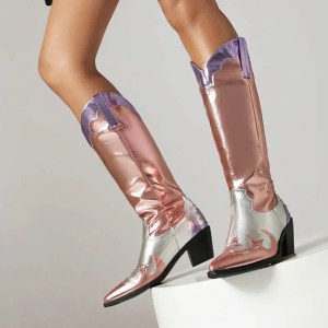 fashion pointed toe western cowgirl boots with high thick heels Fashion Pointed Toe Western Cowgirl Boots with High Thick Heels 6
