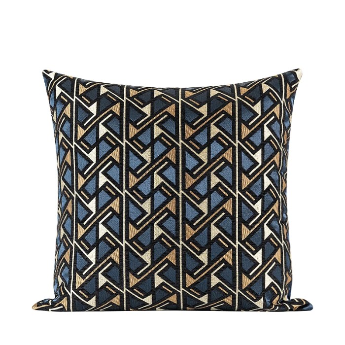 blue retro geometric pillow cover – luxury decorative cushion for sofa, chair & bedding Blue Retro Geometric Pillow Cover – Luxury Decorative Cushion for Sofa, Chair & Bedding