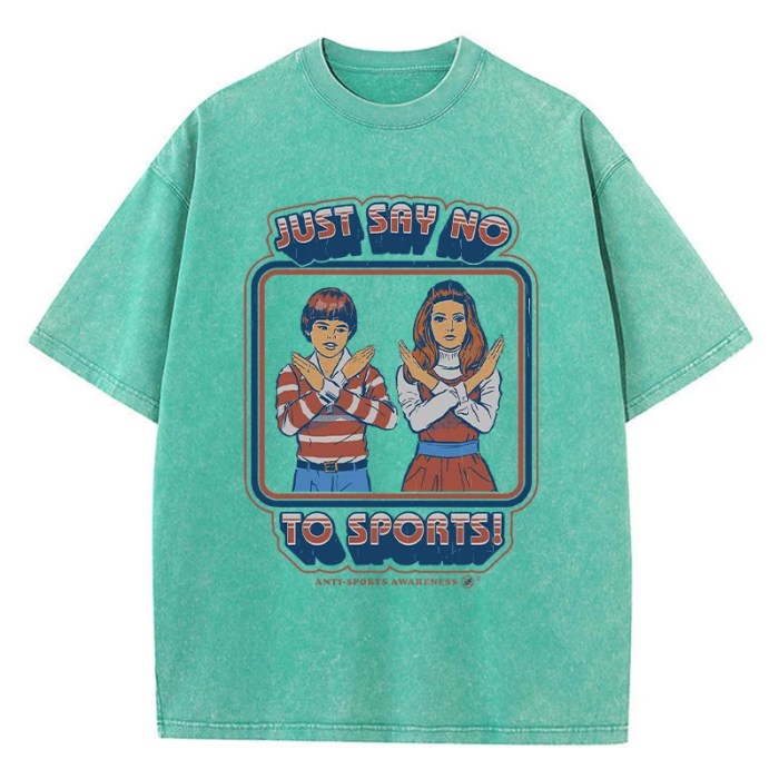 just say no to sports washed t shirt – loose, distressed casual tee Just Say No to Sports Washed T-Shirt – Loose, Distressed Casual Tee 5