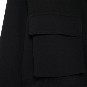 Women's Black Bright Line Loose Cropped Jacket – Safari Style, Single Breasted Blazer with Flap Pockets 2