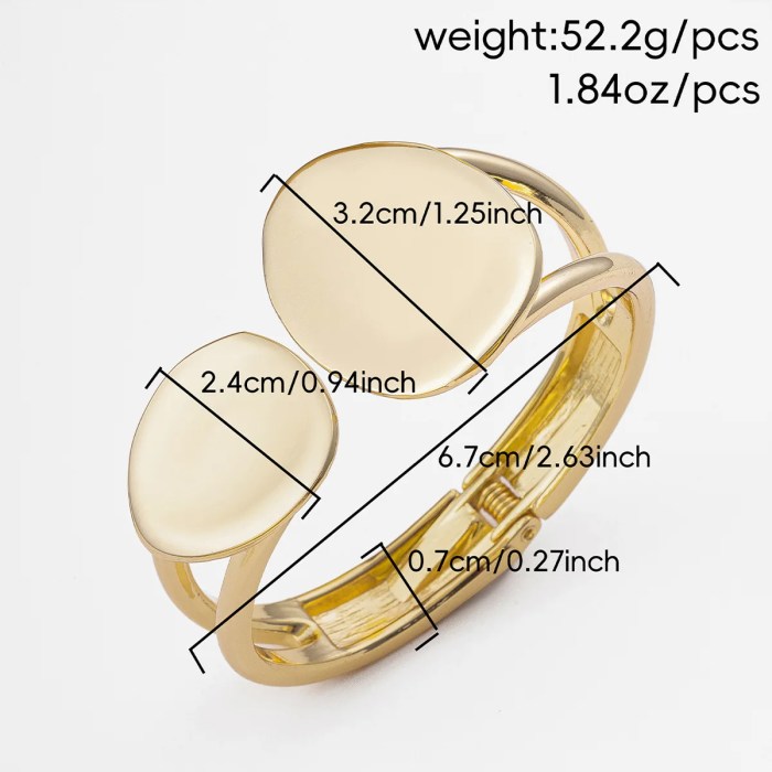 DIAZI Wide Cuff Bangle – Punk Metal Bracelet for Men & Women, Gift Jewelry 3