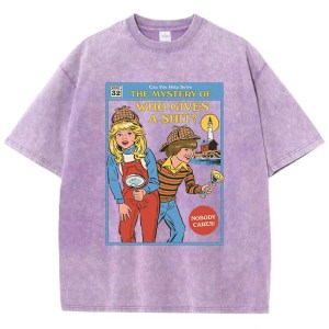 The Mystery Print Women's Cotton Washed T-Shirt – Soft, Breathable & Cool round Neck Tee for Casual Street Fashion 2