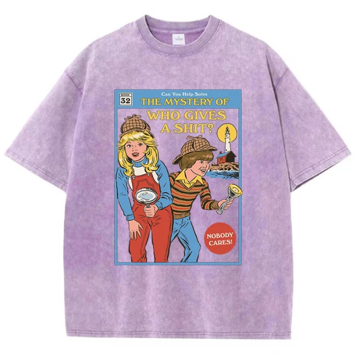 The Mystery Print Women's Cotton Washed T-Shirt – Soft, Breathable & Cool round Neck Tee for Casual Street Fashion 2