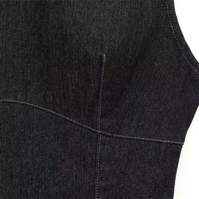 Black Women's Sleeveless Denim Dress – Mini Dress 2