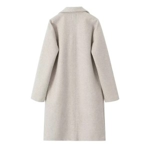 women's fashion open stitch long trench coat – vintage v neck, full sleeves Women's Fashion Open Stitch Long Trench Coat – Vintage V-Neck, Full Sleeves 2