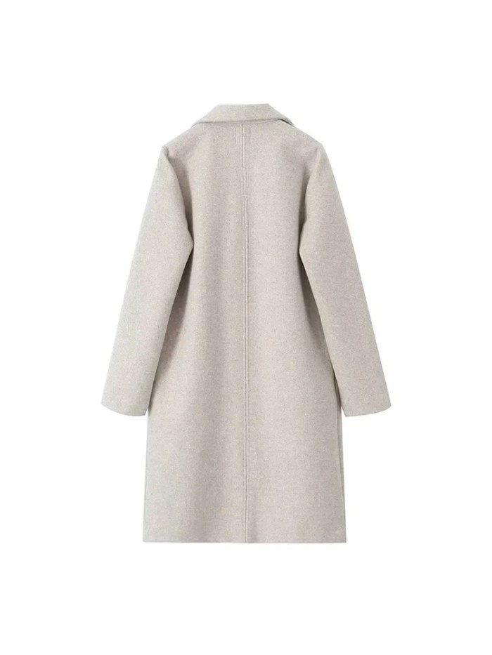women's fashion open stitch long trench coat – vintage v neck, full sleeves Women's Fashion Open Stitch Long Trench Coat – Vintage V-Neck, Full Sleeves 2