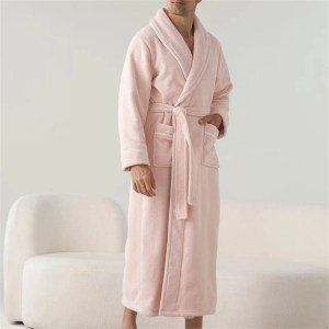 Men's Plush Long Bathrobe – Soft Long Sleeve Spa Robe with Belt, Warm Winter Robe for Bath & Shower Comfort