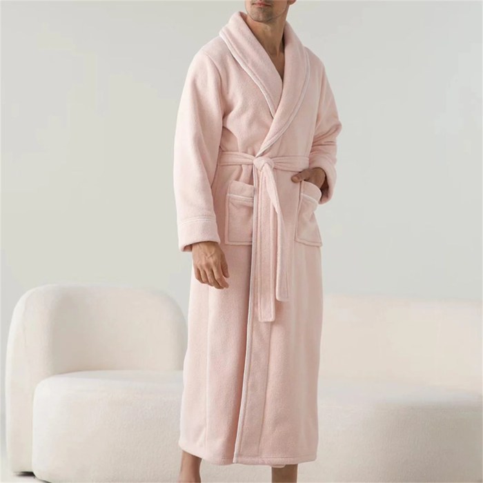 men's plush long bathrobe – soft long sleeve spa robe with belt, warm winter robe for bath & shower comfort Men's Plush Long Bathrobe – Soft Long Sleeve Spa Robe with Belt, Warm Winter Robe for Bath & Shower Comfort