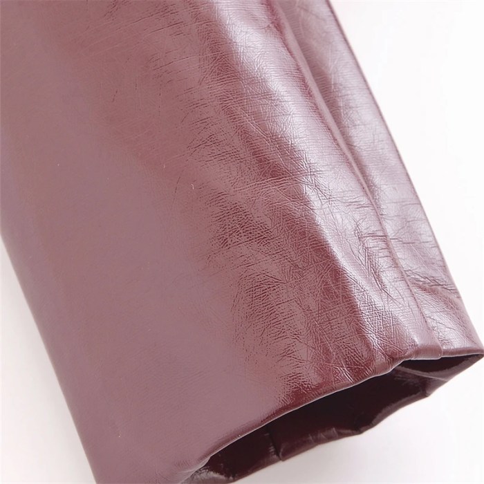 autumn burgundy women's glossy faux leather jacket – street style round neck single breasted slim crop coat, Autumn Burgundy Women's Glossy Faux Leather Jacket – Street Style Round Neck Single-Breasted Slim Crop Coat, 3