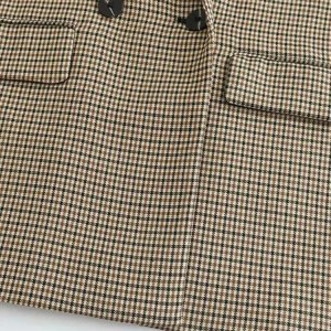 asds women fashion double breasted plaid blazer coat vintage long sleeve flap pockets female outerwear chic vestes femme ASDS Women Fashion Double Breasted Plaid Blazer Coat Vintage Long Sleeve Flap Pockets Female Outerwear Chic Vestes Femme 3