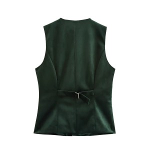 Women's Velvet Waistcoat – Retro V-Neck, Single-Breasted Slim Fit, Sleeveless Crop Top Thin Vest 1