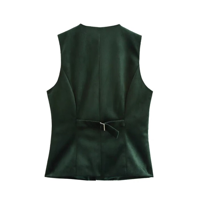Women's Velvet Waistcoat – Retro V-Neck, Single-Breasted Slim Fit, Sleeveless Crop Top Thin Vest 1