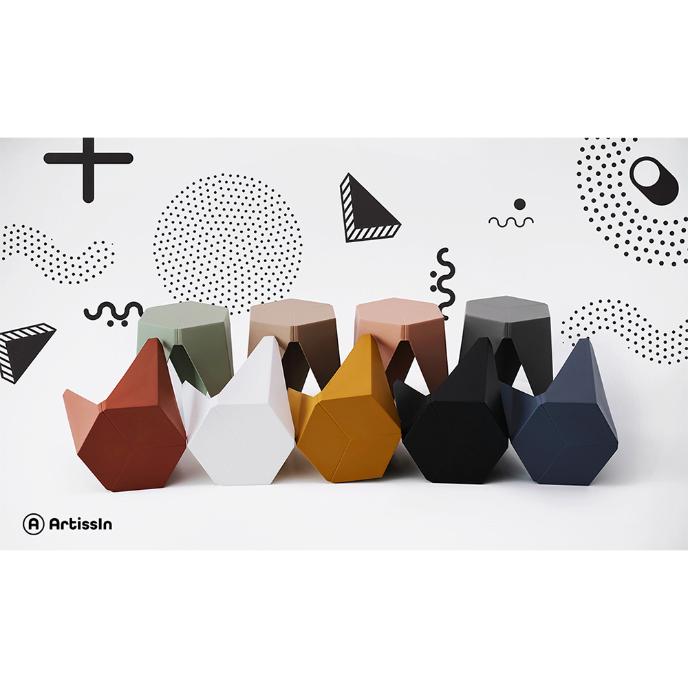 artiss 2x bar stools kitchen dining chairs plastic puzzle foot stool yellow