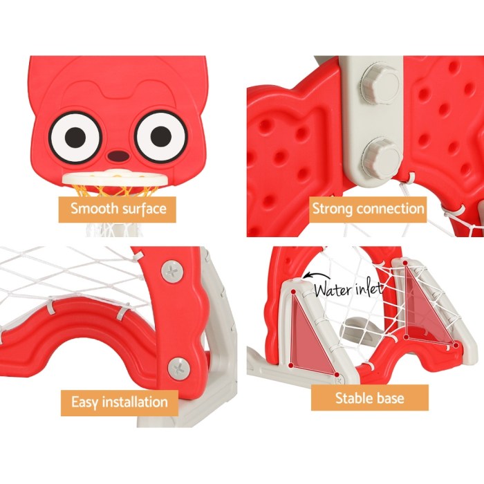 keezi kids basketball hoop stand adjustable 5 in 1 sports center toys set red keezi kids basketball hoop stand adjustable 5 in 1 sports center toys set red