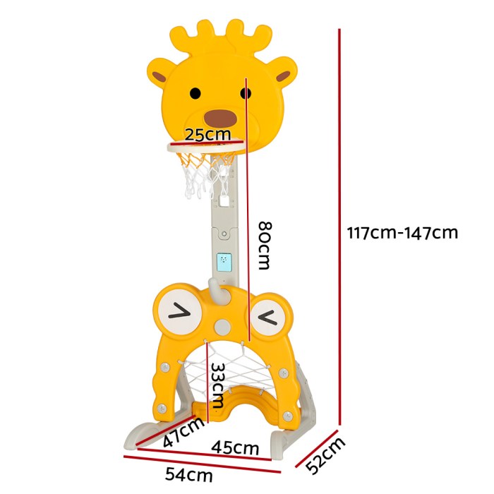 keezi kids basketball hoop stand adjustable 5 in 1 sports center toys set yellow keezi kids basketball hoop stand adjustable 5 in 1 sports center toys set yellow