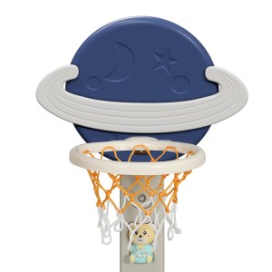 keezi kids basketball hoop stand adjustable 6 in 1 sports center toys set blue
