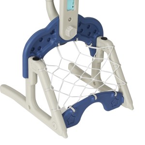 keezi kids basketball hoop stand adjustable 6 in 1 sports center toys set blue