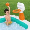 bestway kids inflatable pool above ground play pools basketball hoop 251x168cm