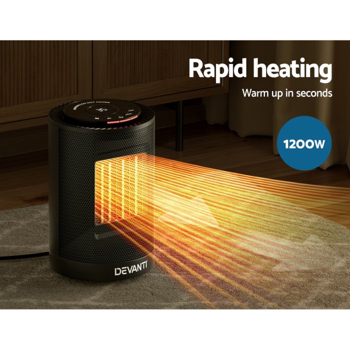 devanti electric fan heater 1200w