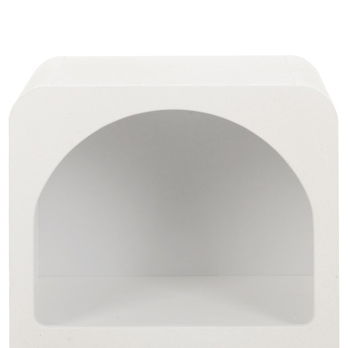 artiss bedside table shelves side end table storage nightstand white arched