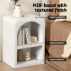 artiss bedside table shelves side end table storage nightstand white arched