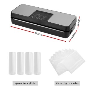 devanti food vacuum sealer machine auto seal cutter 5 modes storage bags 4 rolls