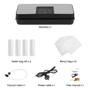 devanti food vacuum sealer machine auto seal cutter 5 modes storage bags 4 rolls