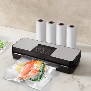 devanti food vacuum sealer machine auto seal cutter 5 modes storage bags 4 rolls