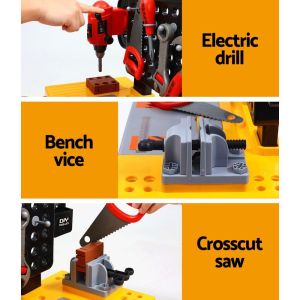 keezi kids pretend workbench diy tools 54 piece children role play toys black