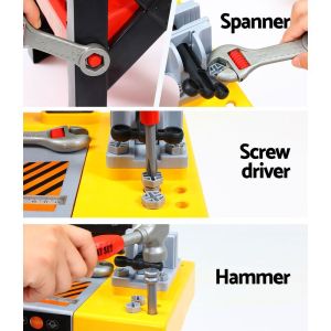 keezi kids pretend workbench diy tools 54 piece children role play toys black