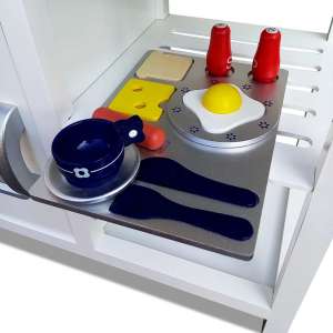 keezi kids kitchen play set wooden pretend toys cooking children cookware food