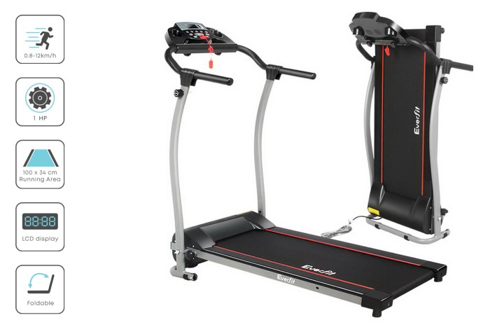 everfit treadmill electric home gym fitness exercise machine foldable 340mm