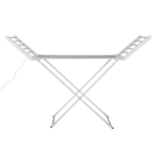 devanti electric heated towel rail rack 18 bars freestanding clothes dry warmer