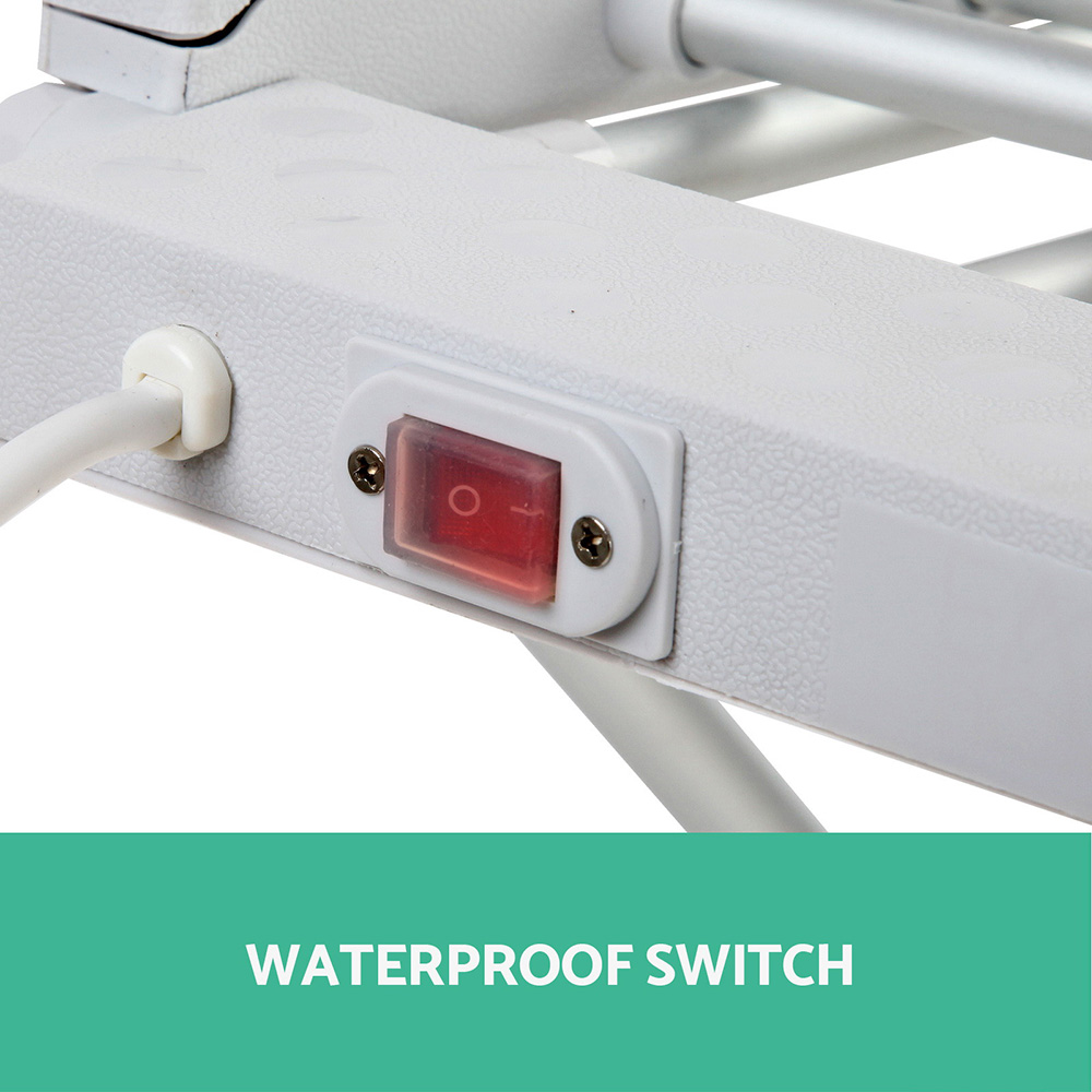 devanti electric heated towel rail rack 18 bars freestanding clothes dry warmer