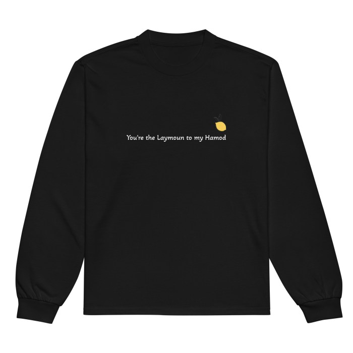 arabian nights laymoun to my hamod premium heavyweight long sleeve shirt arabian nights laymoun to my hamod premium heavyweight long sleeve shirt