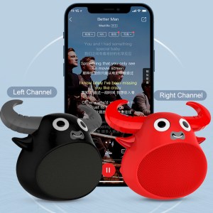 fitsmart bluetooth animal face speaker portable wireless stereo sound red